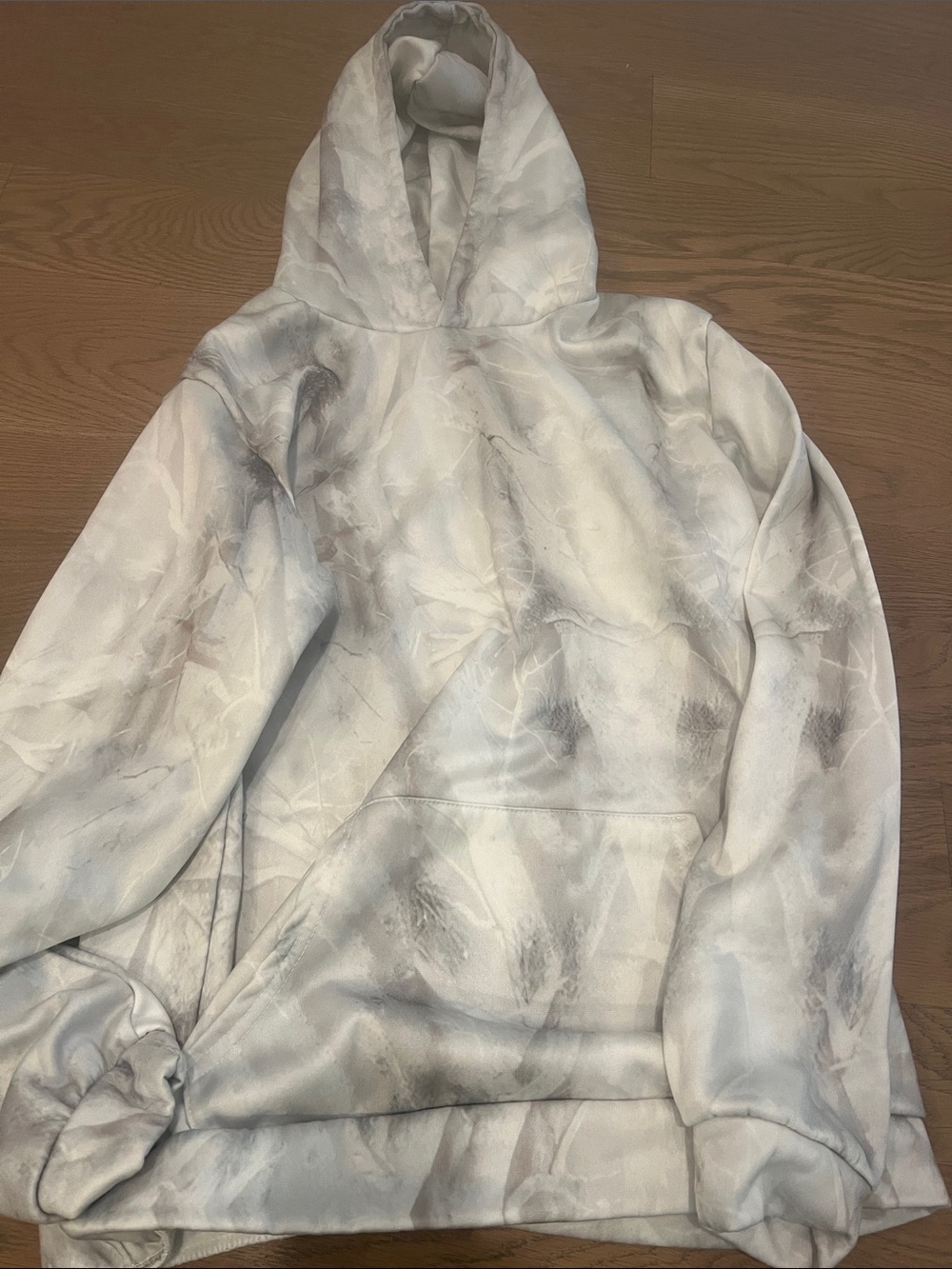 Neutral Marble Tie-Dye Hooded Sweatshirt